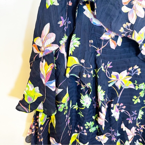 Tanya Taylor Women’s Cosette Garden Print Silk Floral Asymmetrical Midi Dress 6 - Picture 10 of 16